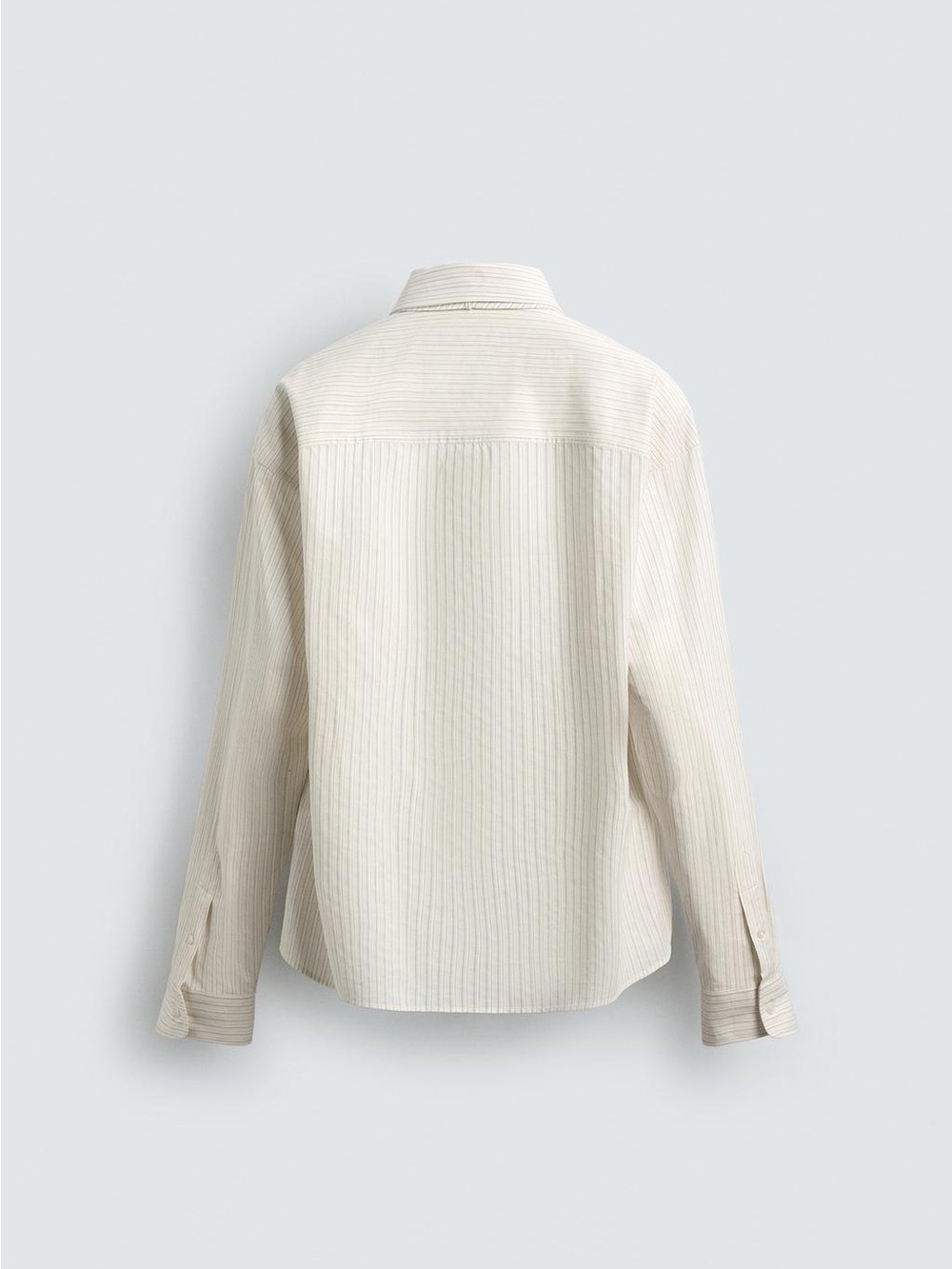Combination Striped Tie Shirt Ecru - Picture 3 of 16